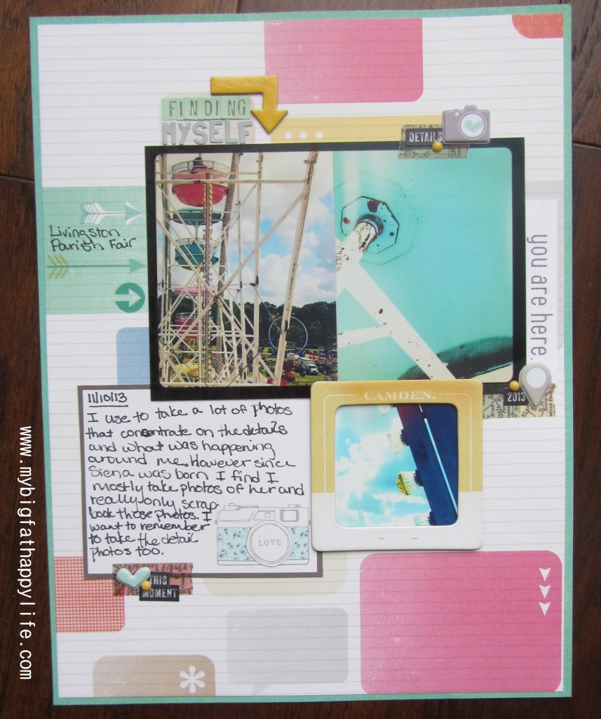 Scrapbook Layout: Finding Myself | mybigfathappylife.com