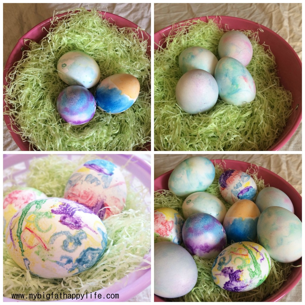 Melted Crayon, Watercolor and Shaving Cream Easter Eggs | mybigfathappylife.com