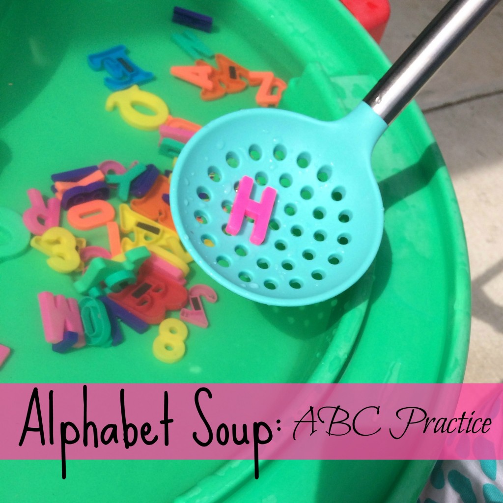 Alphabet Soup: ABC Practice #earlylearning #alphabet #playmatters | mybigfathappylife.com