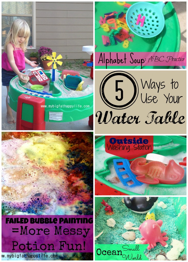 5 Ways to Use Your Water Table #kidsactivities #outsidefun #outdoorplay | mybigfathappylife.com