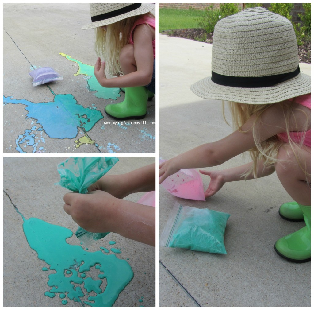 Exploding Chalk Paint #chalk #scienceexperiment #messyplay | mybigfathappylife.com