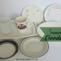 Treasures from Goodwill #vintagedishes #Goodwill #scrapbookstorage | mybigfathappylife.com