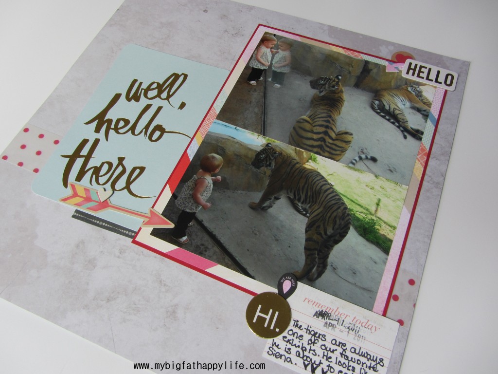 Well, Hello There Scrapbook Layout #HSProjectLife #Scrapbook #Scrapbooking | mybigfathappylife.com