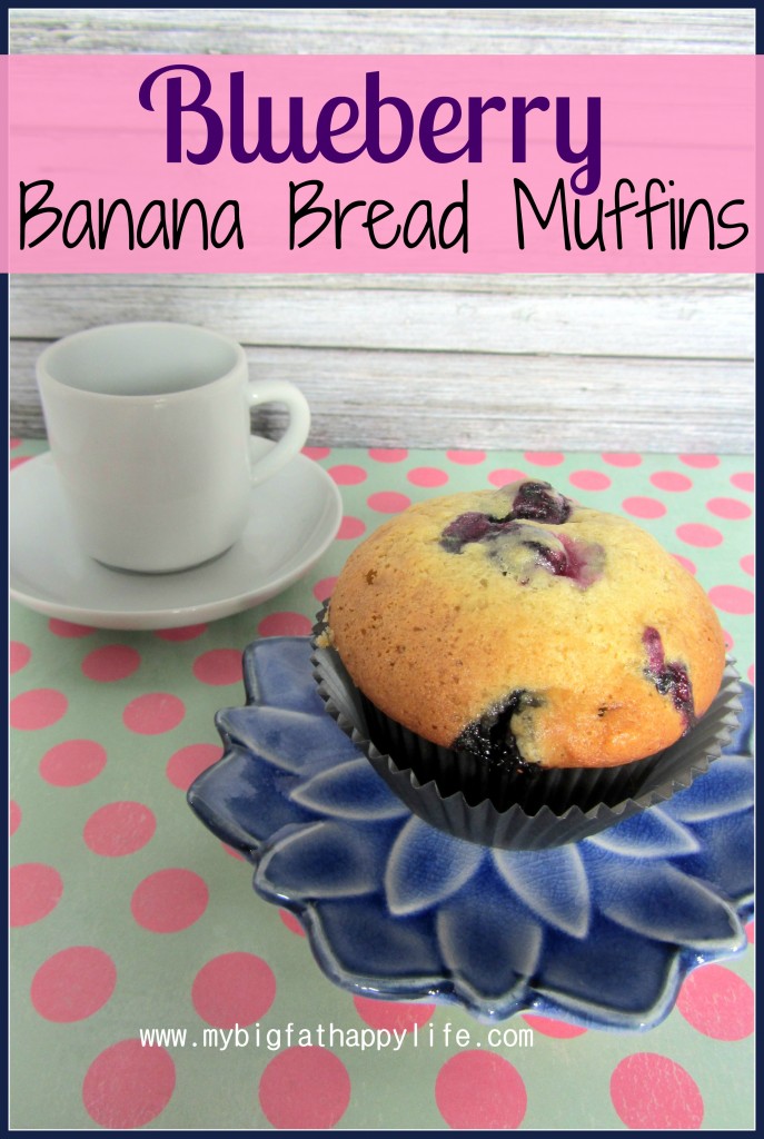 Blueberry Banana Bread Muffins  #blueberry #recipe | mybigfathappylife.com
