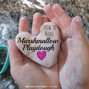 How to Make Marshmallow Playdough #playdough #artsandcrafts #homemade | mybigfathappylife.com