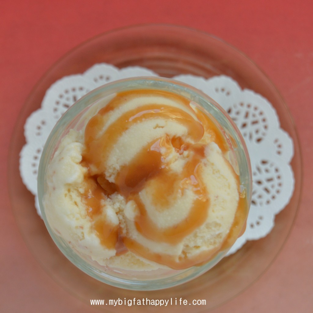 Skinny Caramel Apple Ice Cream #recipe #dessert #fall | mybigfathappylife.com