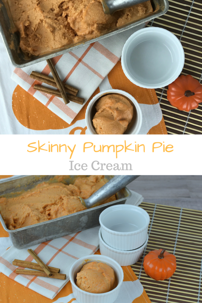 Skinny Pumpkin Pie Ice Cream; the perfect fall dessert | mybigfathappylife.com