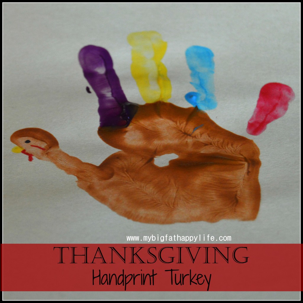 Thanksgiving Handprint Turkey #artsandcrafts #kidsactivity | mybigfathappylife.com