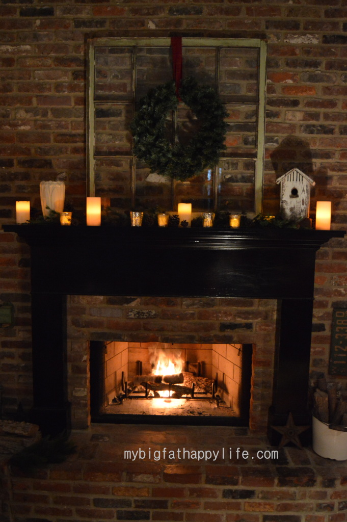 Fireplace Mantels 3 Ways for Christmas #christmas #decorating #holidaydecor | mybigfathappylife.com