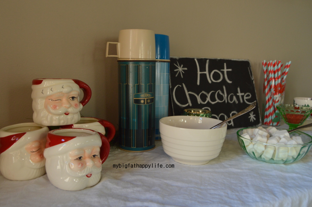 Assembling a Hot Chocolate Bar #Christmas #Christmasmorning | mybigfathappylife.com