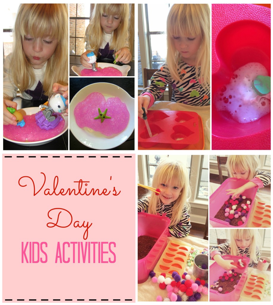 Valentine's Day Kids Activities; slime, sensory bin, color and scented rice, arts and crafts and science experiment | mybigfathappylife.com