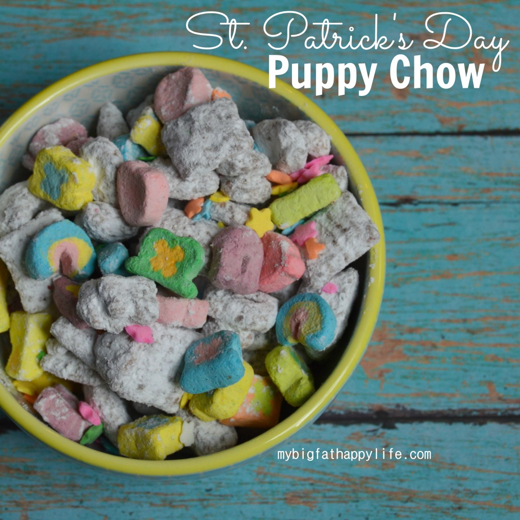 St. Patrick's Day Puppy Chow or Muddy Buddies | mybigfathappylife.com