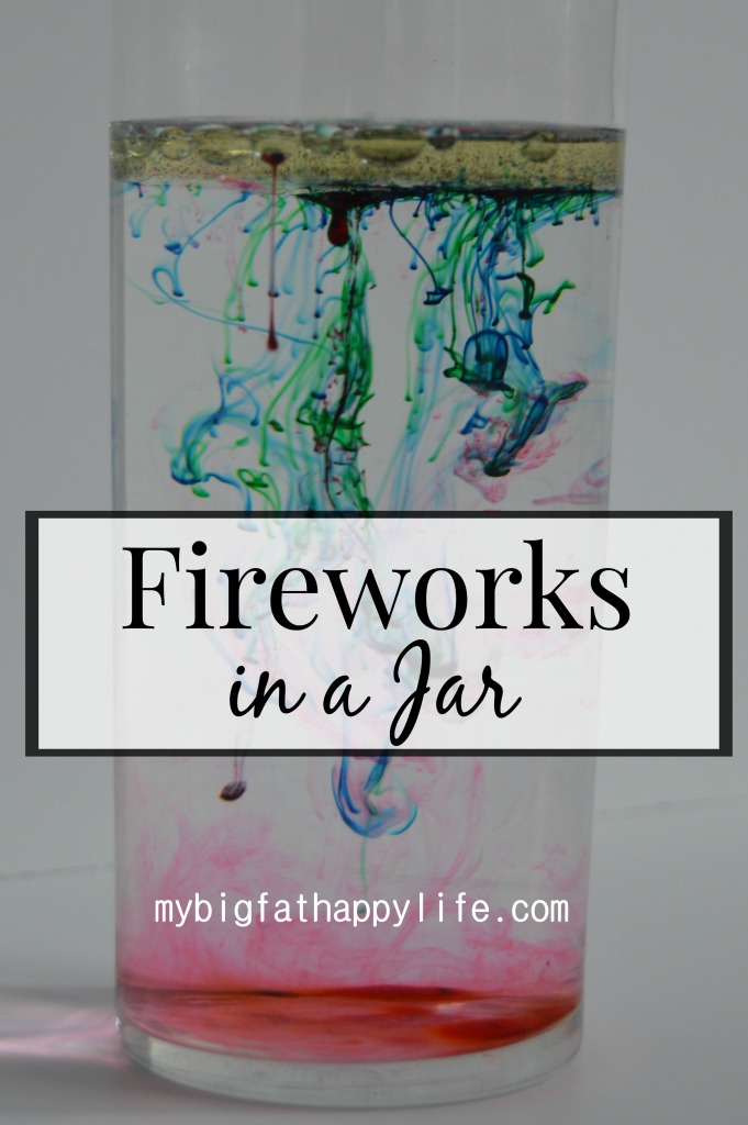 Fireworks in a Jar a wonderful elementary science experiment | mybigfathappylife.com