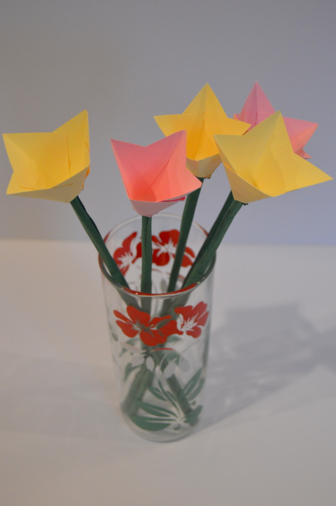 How to Make Paper Flowers, Paper Tulips | mybigfathappylife.com