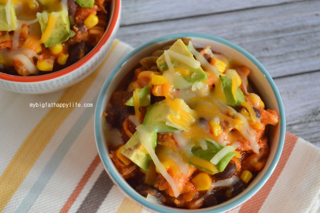 Mexican One Pot Pasta - a flavorful, quick and easy weeknight dinner | mybigfathappylife.com