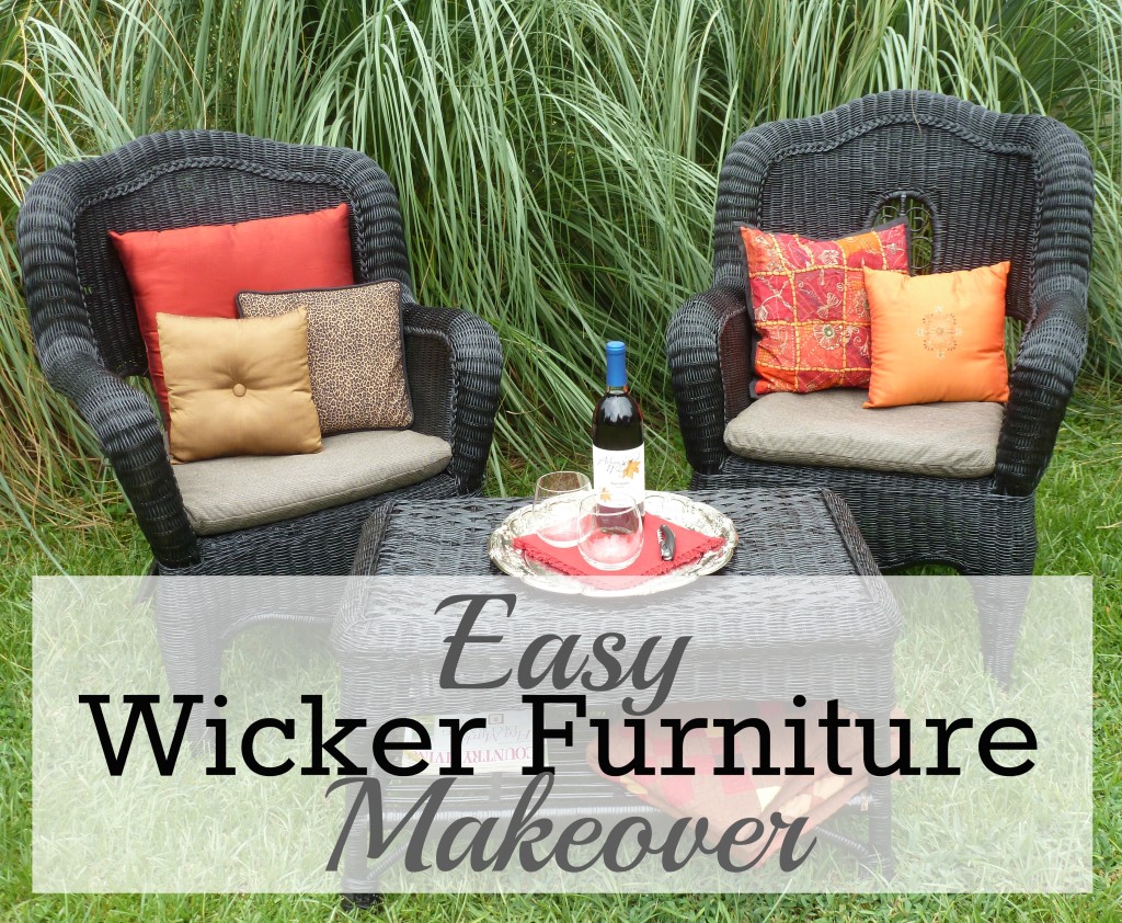 Easy Wicker Furniture Makeover; From Trash to Treasure; Furniture Redo | mybigfathappylife.com
