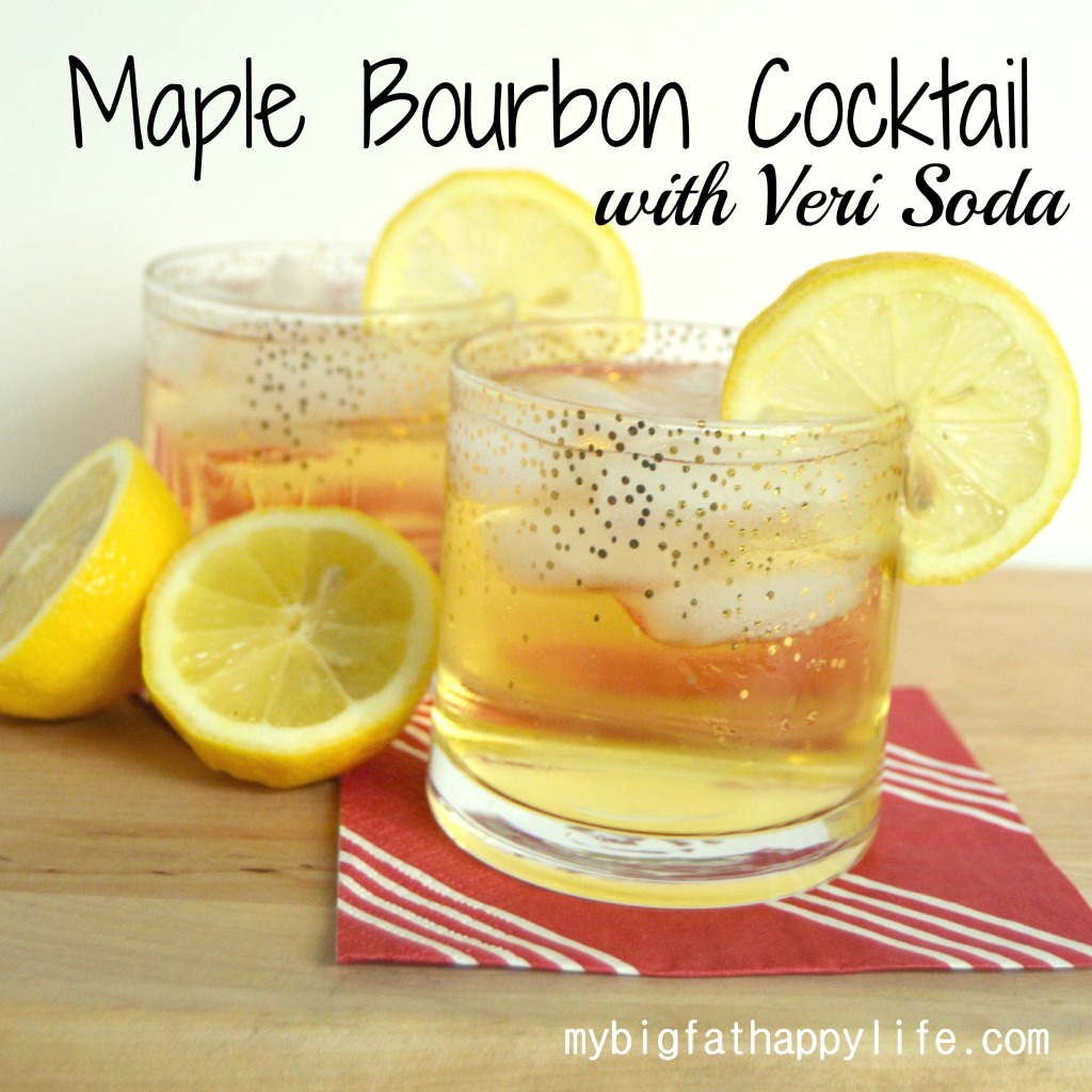 Maple Bourbon Cocktail with Veri Soda; tastes like a Maple Nut Goodies | mybigfathappylife.com
