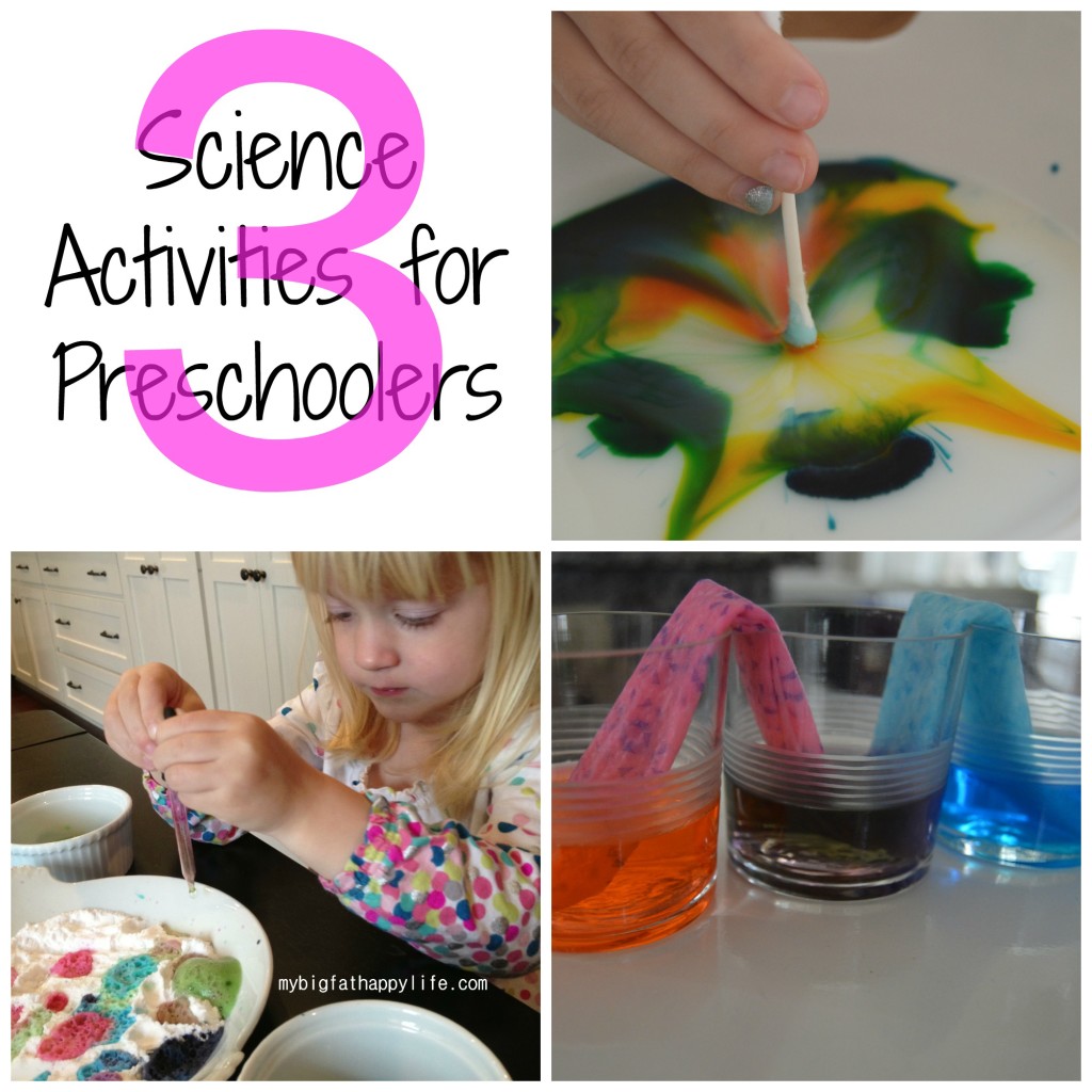 Science Activities for Preschoolers, STEM - walking water, milk and dishsoap, and baking soda and vinegar | mybigfathappylife.com