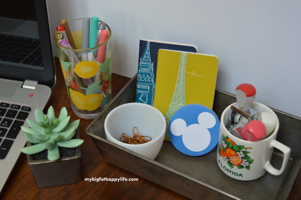 Organizing Your Desk with Vintage Finds | mybigfathappylife.com