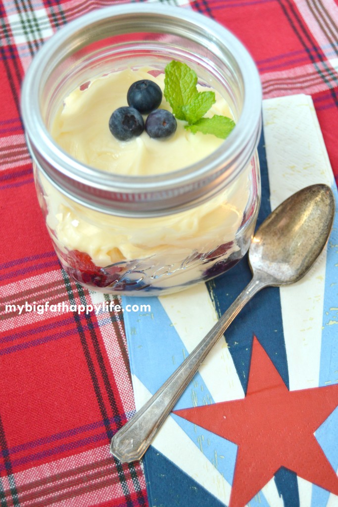 Red, White and Blue No Bake Cheesecake - an easy to dessert to make | mybigfathappylife.com