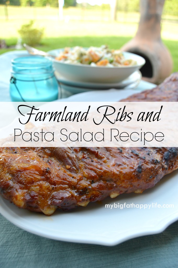 Farmland Ribs and Pasta Salad Recipe #weavemade #GetUpandGrill #GetFiredUpGrilling #ad | mybigfathappylife.com