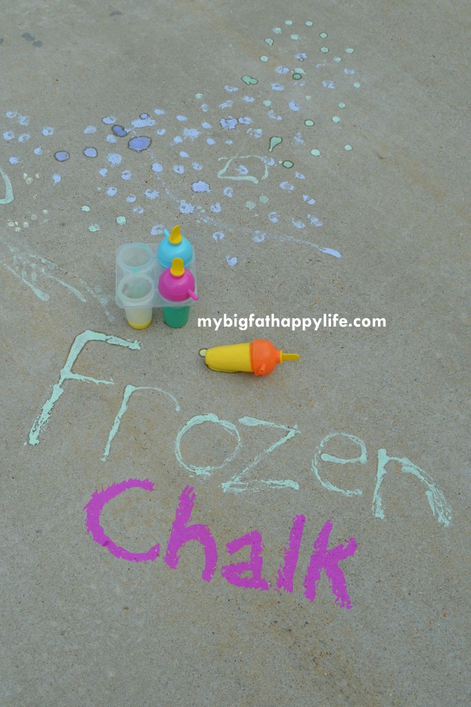 Frozen Chalk; a kids outside activity | mybigfathappylife.com