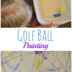 Golf Ball Painting, kids arts and crafts | mybigfathappylife.com