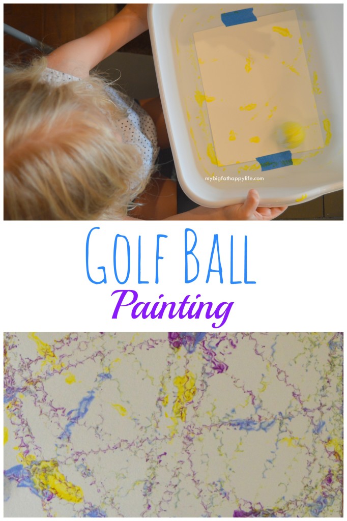 Golf Ball Painting, kids arts and crafts | mybigfathappylife.com