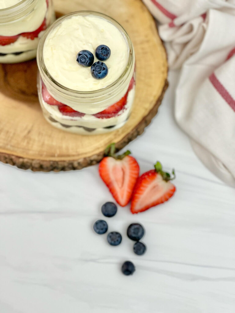 This delicious red, white and blue no bake cheesecake is the perfect patriotic dessert to celebrate the 4th of July!