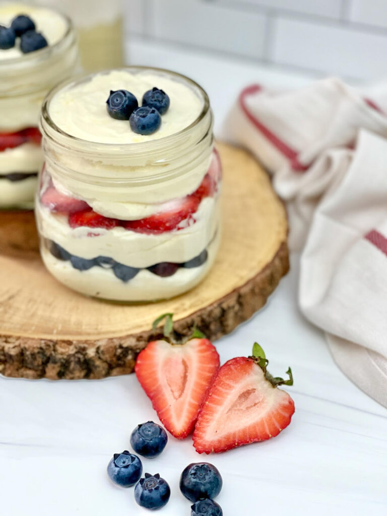 This delicious red, white and blue no bake cheesecake is the perfect patriotic dessert to celebrate the 4th of July!