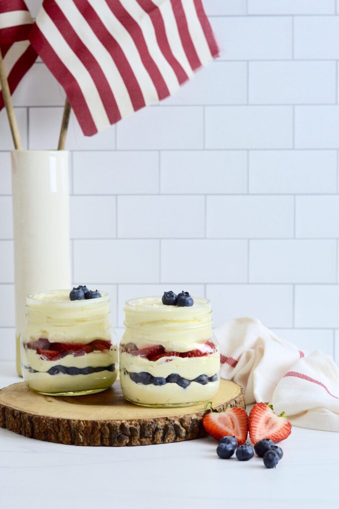 This delicious red, white and blue no bake cheesecake is the perfect patriotic dessert to celebrate the 4th of July!