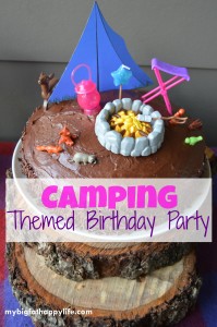 Camping Themed Birthday Party; kids birthday party | mybigfathappylife.com