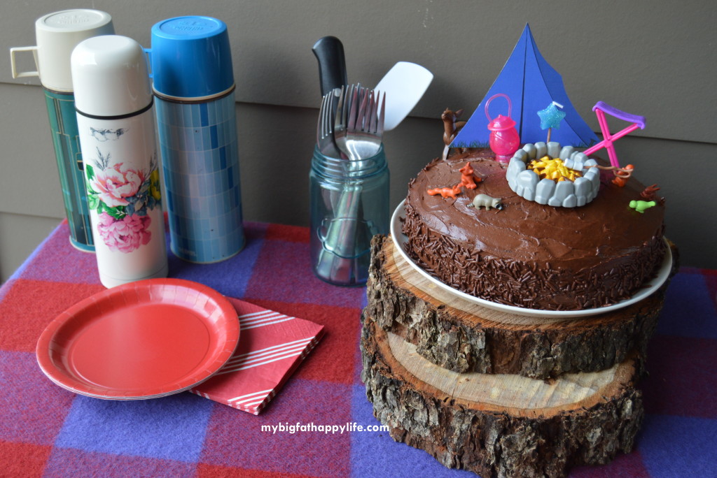 Camping Themed Birthday Party; kids birthday party | mybigfathappylife.com