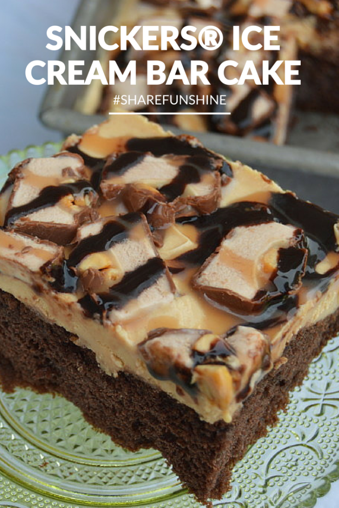 SNICKERS® Ice Cream Bar Cake Recipe #ShareFunshine #ad | mybigfathappylife.com