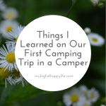 Things I Learned on Our First Camping Trip in a Camper | mybigfathappylife.com