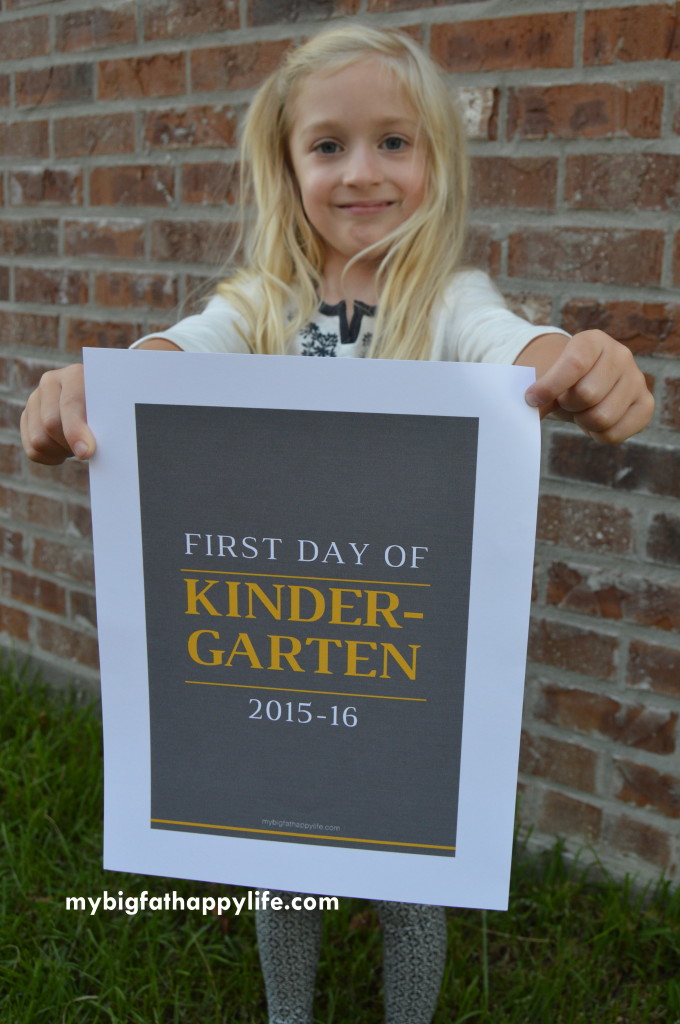 First Day of School Free Printable | mybigfathappylife.com