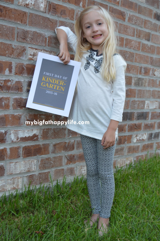 First Day of School Free Printable | mybigfathappylife.com