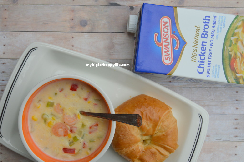 Corn Shrimp Soup with Swanson Chicken Broth #SwansonSummer #cbias (ad) | mybigfathappylife.com