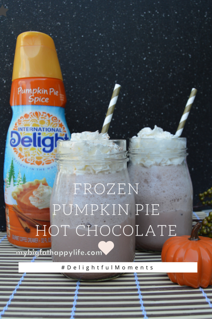 Frozen Pumpkin Pie Hot Chocolate #DelightfulMoments #ad | mybigfathappylife.com