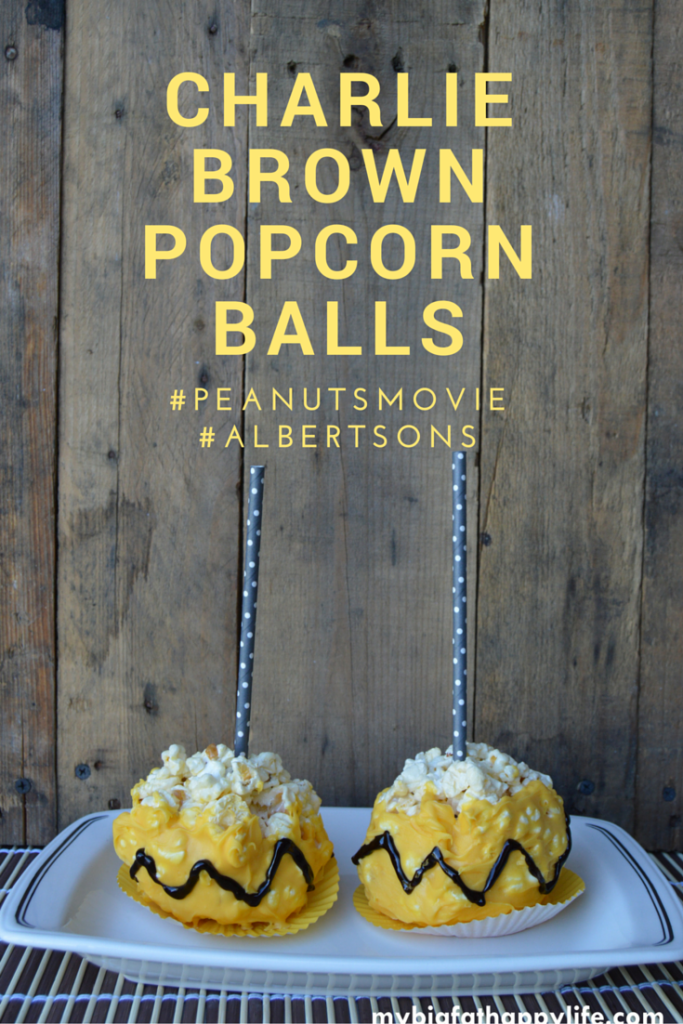 Charlie Brown Popcorn Balls #peanutsmovie #Albertsons #ad | mybigfathappylife.com