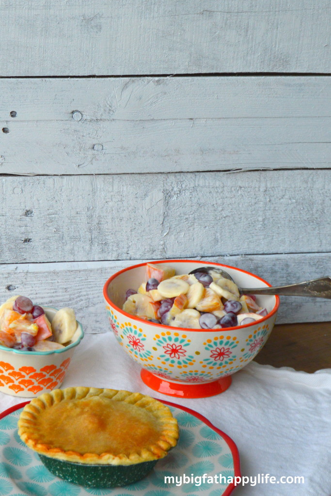 Chicken Pot Pie + Honey Fruit Salad #PotPiePlease #ad | mybgfathappylife.com