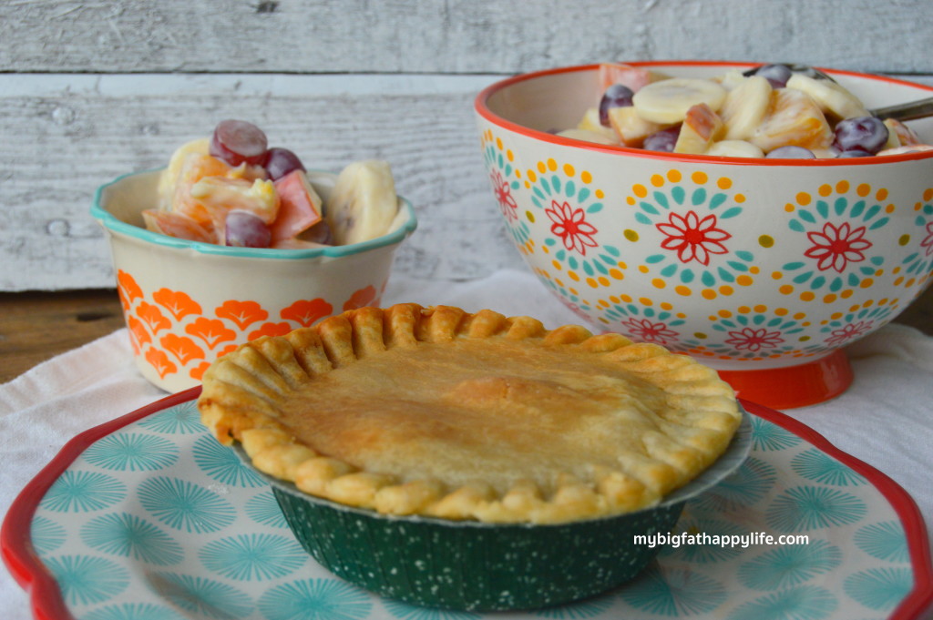 Chicken Pot Pie + Honey Fruit Salad #PotPiePlease #ad | mybgfathappylife.com