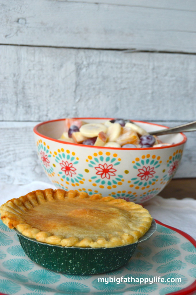 Chicken Pot Pie + Honey Fruit Salad #PotPiePlease #ad | mybgfathappylife.com