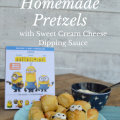 minions Homemade Pretzels with Sweet Cream Cheese Dipping Sauce - a perfect movie night snack | mybigfathappylife.com