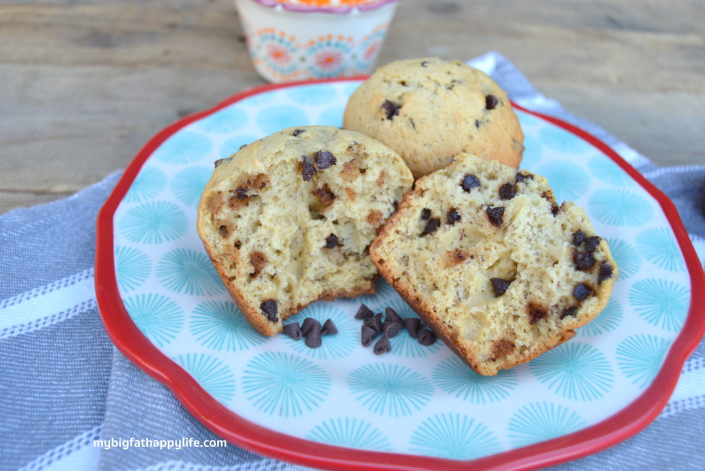 Peanut Butter Banana Chocolate Chip Muffins with JIP Peanut Powder #StartwithJIFPowder #ad | mybigfathappylife.com