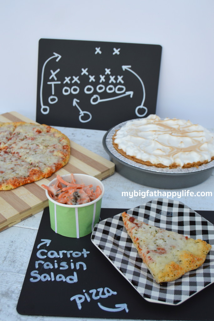 The Big Game Menu + Carrot Raisin Salad Recipe #TeamPizza #CB AD | mybigfathappylife.com