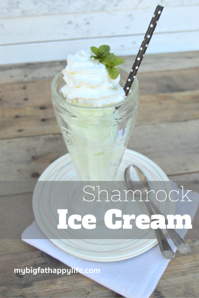 The perfect ice cream for St. Patrick's Day - Shamrock Ice Cream, homemade mint ice cream | mybigfathappylife.com
