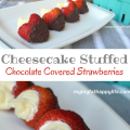 Cheesecake Stuffed Chocolate Covered Strawberries | mybigfathappylife.com