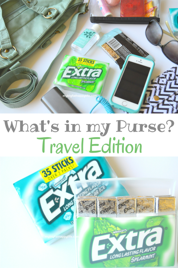 What's in my purse? Travel Edition - a list of what I always take in my purse when I travel #GIVEEXTRAGETEXTRA #Walmart | mybigfathappylife.com