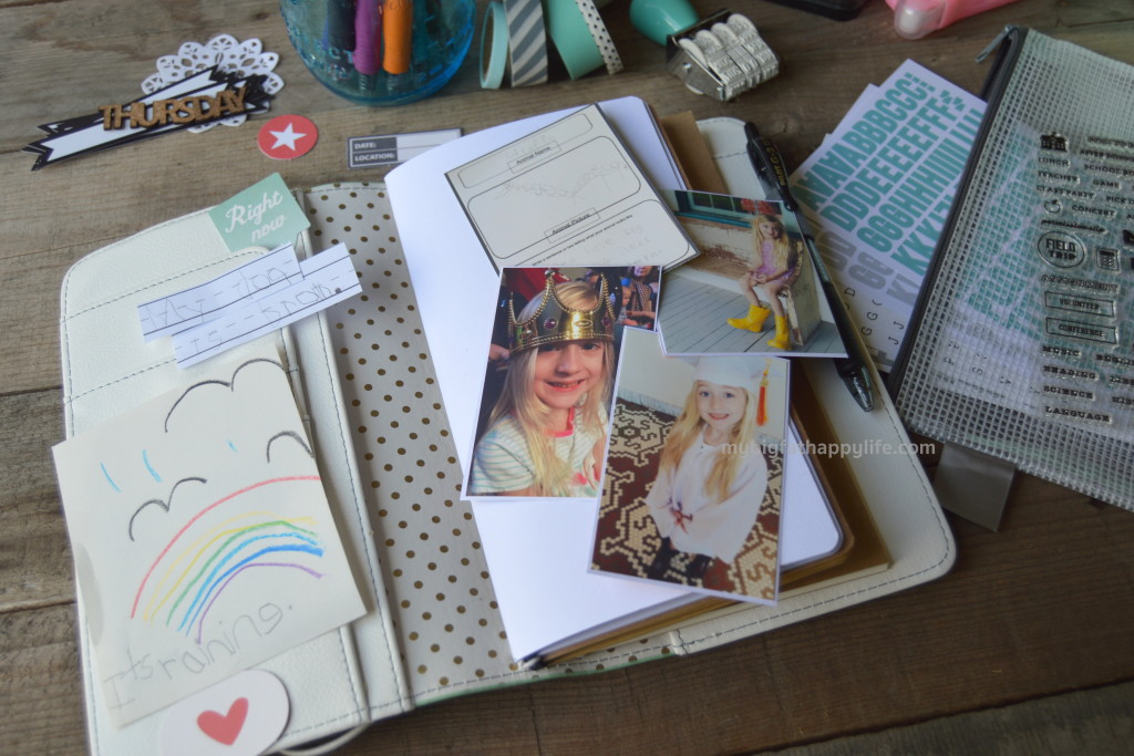 A scrapbook or traveler's notebook to document your child's school year; How to Document Your Child's School Years #MyGo2Pen #ad | mybigfathappylife.com